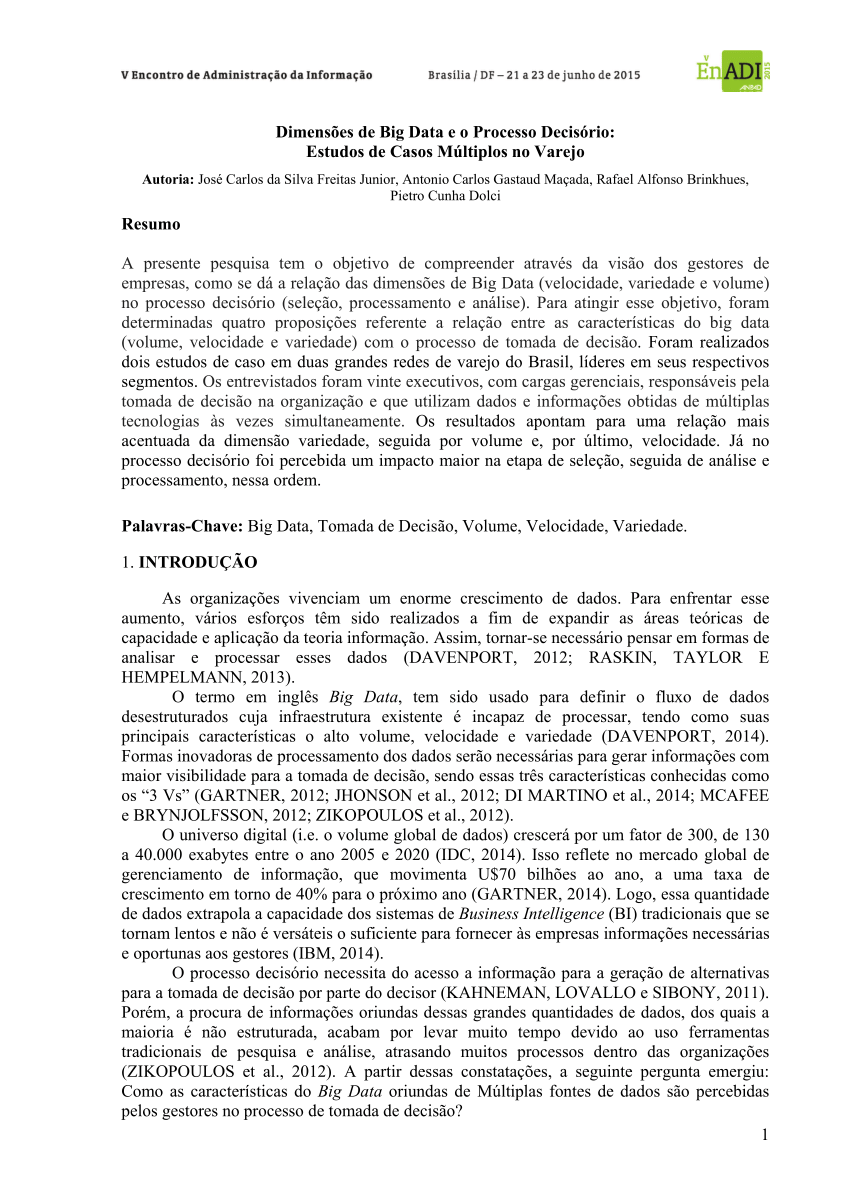 PDF) A problemática da qualidade de dados em empresas de varejo e seu  impacto na tomada de decisão