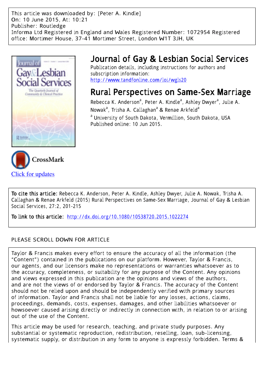 PDF) Rural Perspectives on Same-Sex Marriage