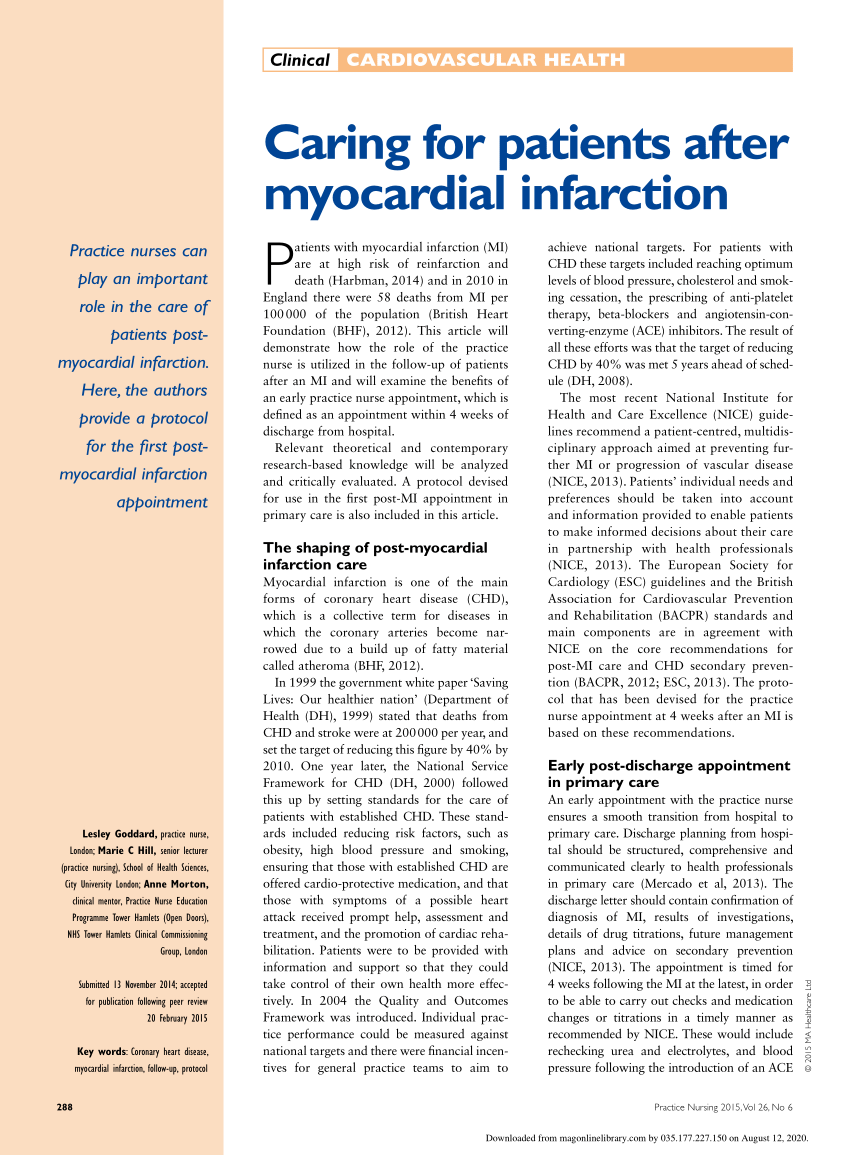 myocardial infarction patient case study