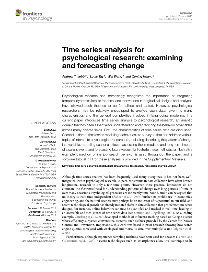 research paper on time series analysis
