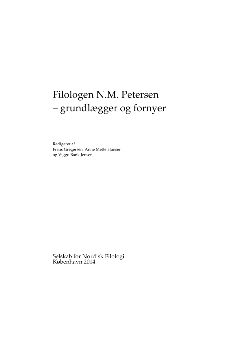 PDF) Frans Den nordiske og nordiske fortryllelse - Niels Matthias Petersen til minde