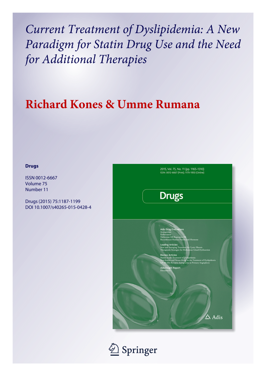 Pdf Current Treatment Of Dyslipidemia A New Paradigm For Statin Drug Use And The Need For 4611