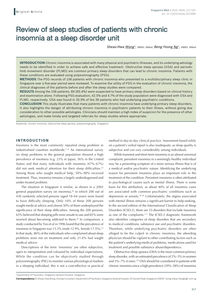 literature review on sleep problems