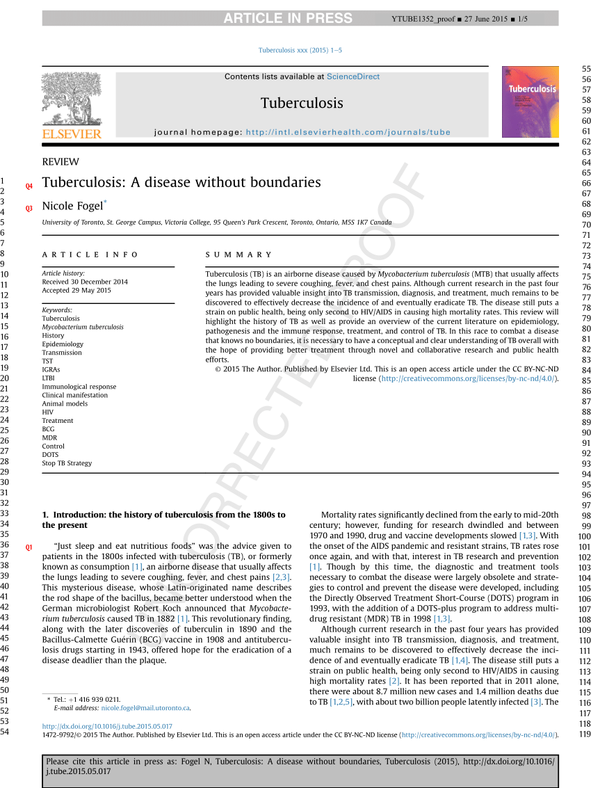 PDF) Tuberculosis: A disease without boundaries