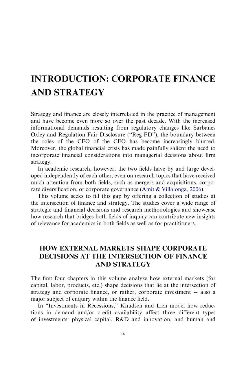 thesis corporate finance