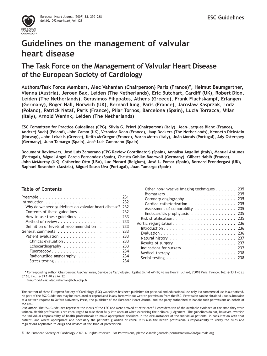 (PDF) Guidelines on the management of valvular heart disease: The Task