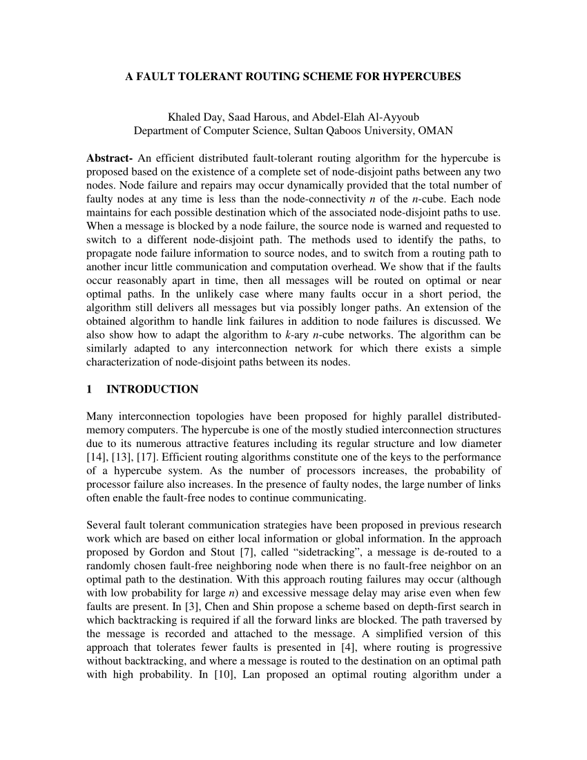 pdf-a-fault-tolerant-routing-scheme-for-hypercubes