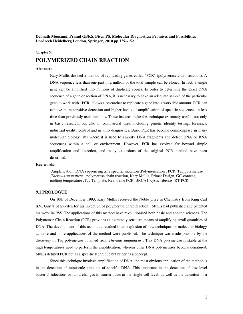 (PDF) Polymerase Chain Reaction