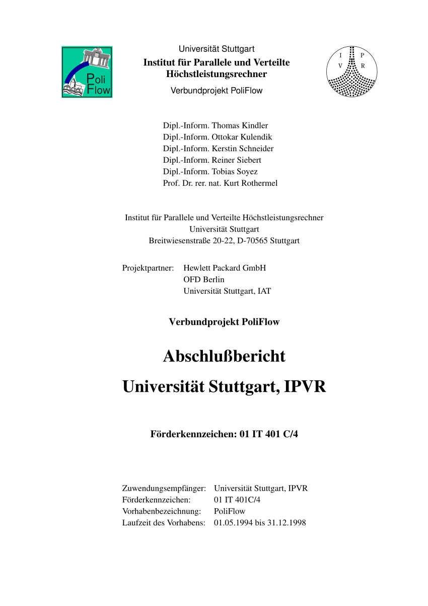 PDF) Verbundprojekt PoliFlow : Abschlu