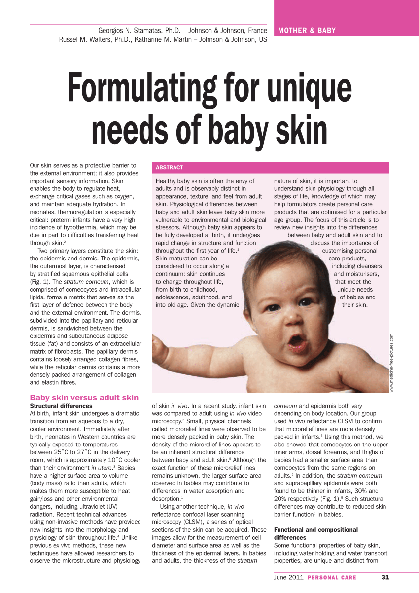 (PDF) Keeping Infant Skin Healthy through Proper Cleansing