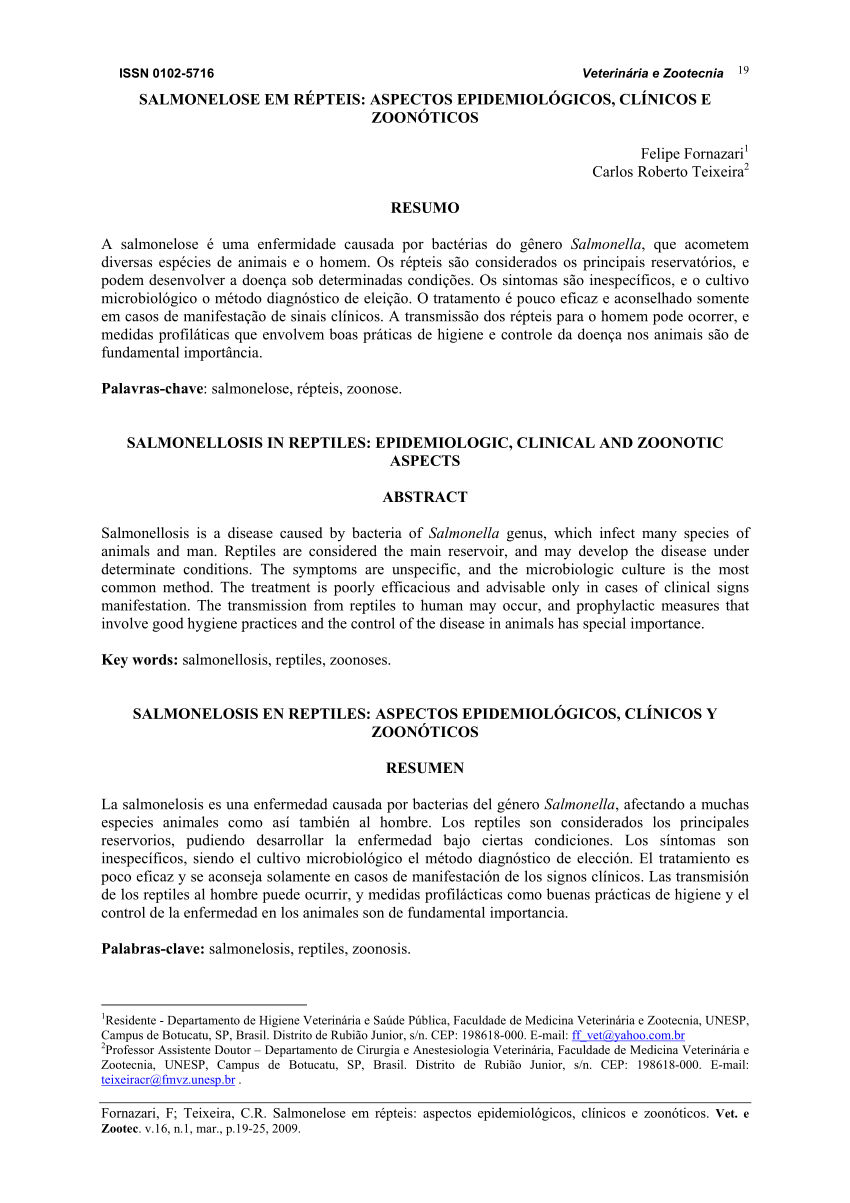 PDF) A IMPORTÂNCIA DA Salmonella spp. NA INTERAÇÃO AMBIENTE-HOMEM