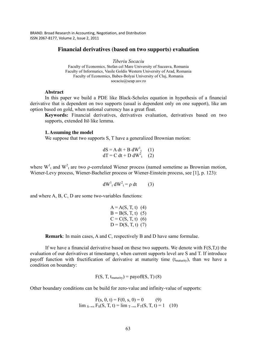 research papers on financial derivatives