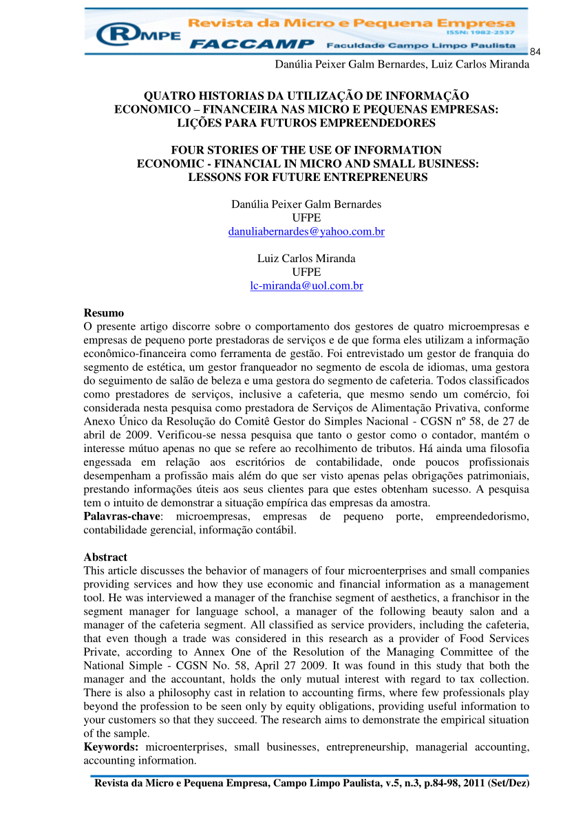 PDF) A utilização das informações geradas pelo sistema de informação  contábil como subsídio aos processos administrativos nas pequenas empresas