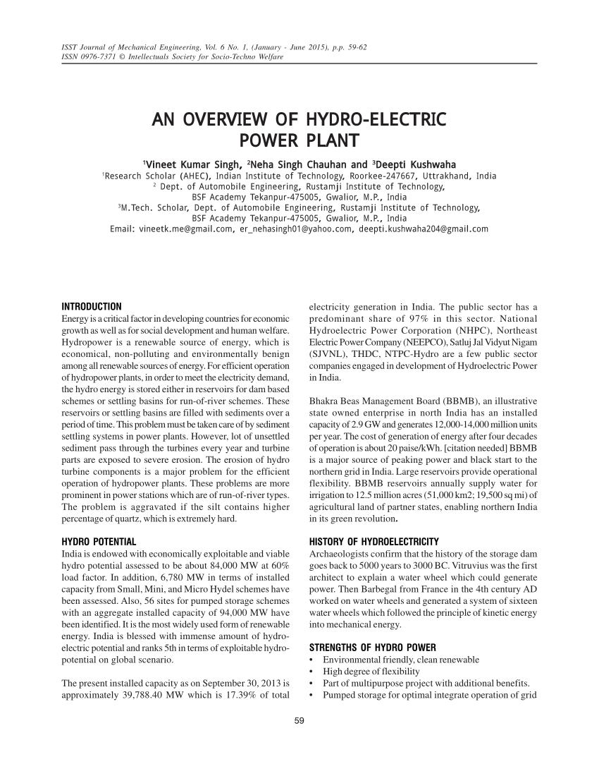 hydroelectric power research paper topics