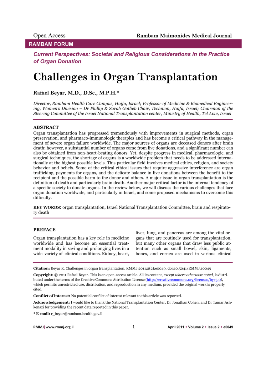 organ transplantation research paper