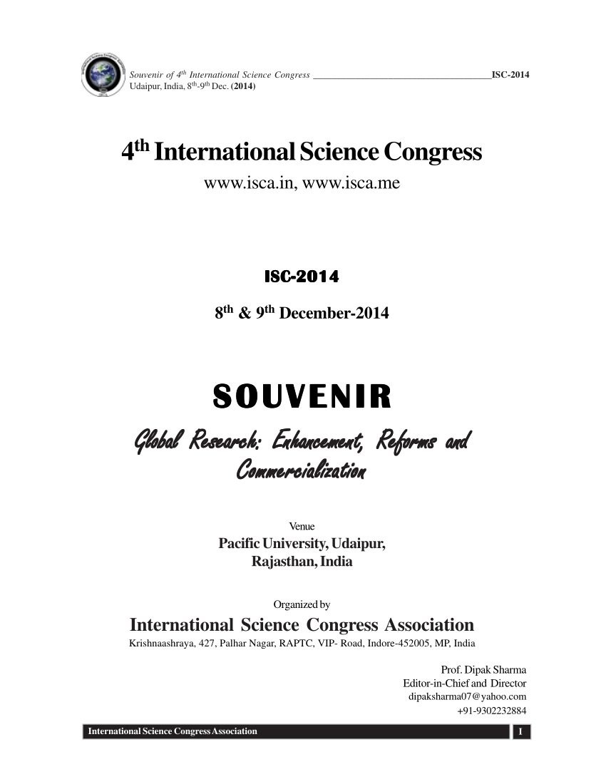 Pdf 4th International Science Congress 14