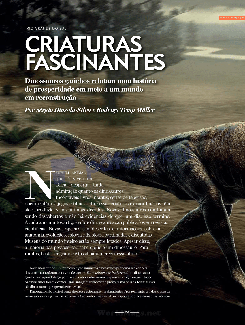 Dinossauro carnívoro brasileiro revelado por meio de fóssil