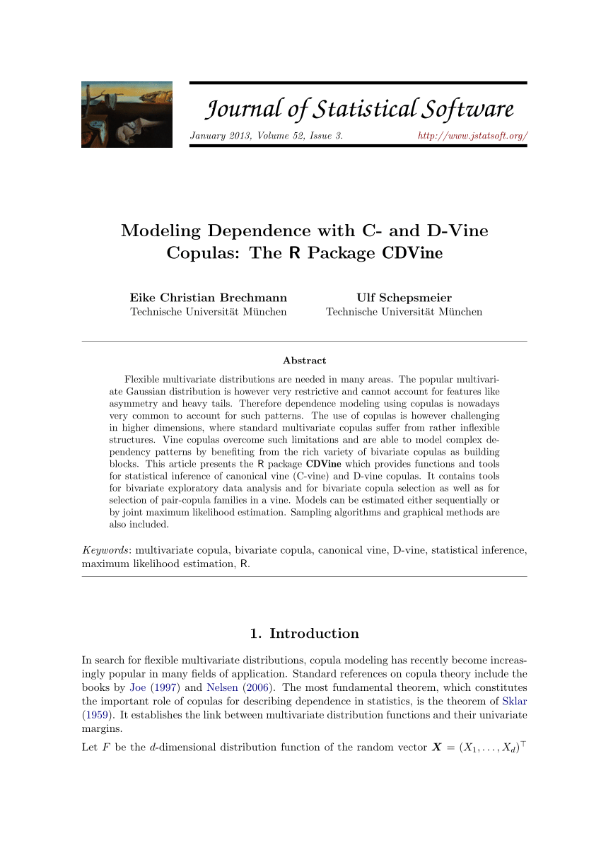 PDF) Modeling dependence with C- and D-Vine Copulas: The R package