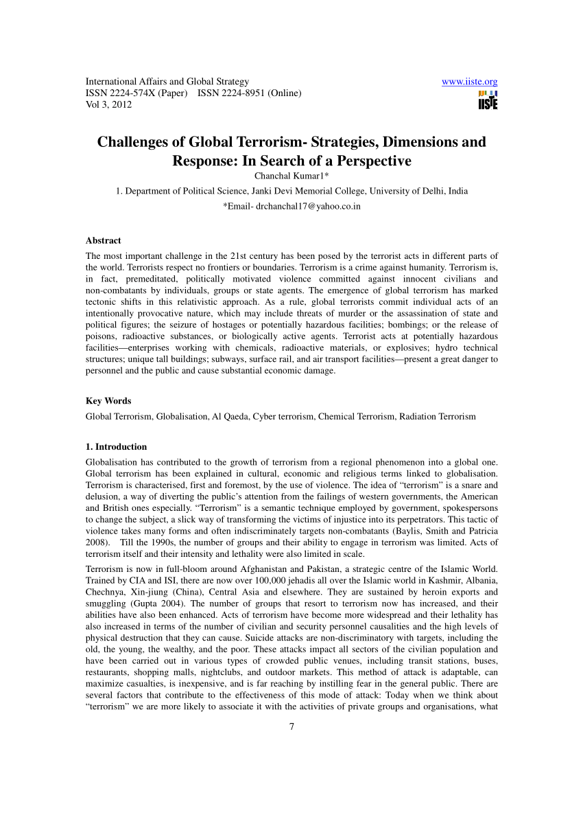 global terrorism essay