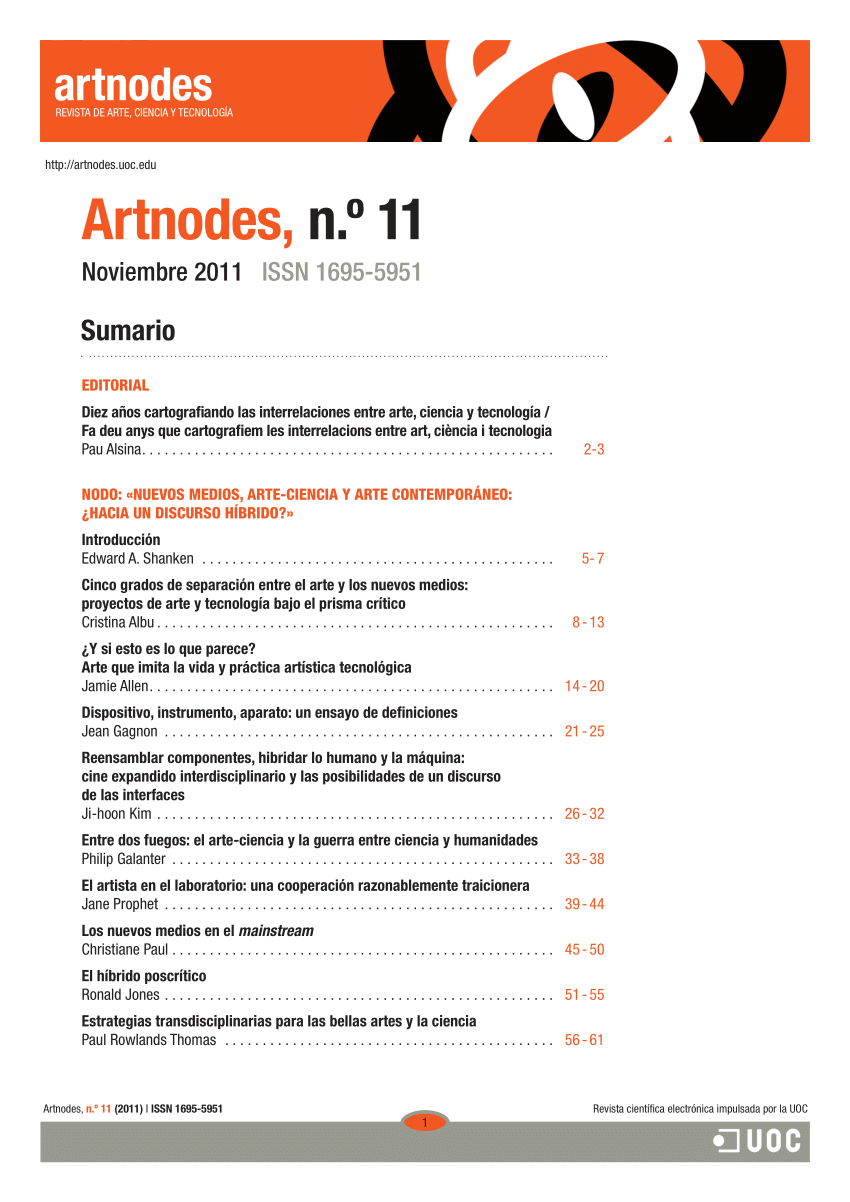 Pdf Artnodes No 11 November 2011 Full Issue