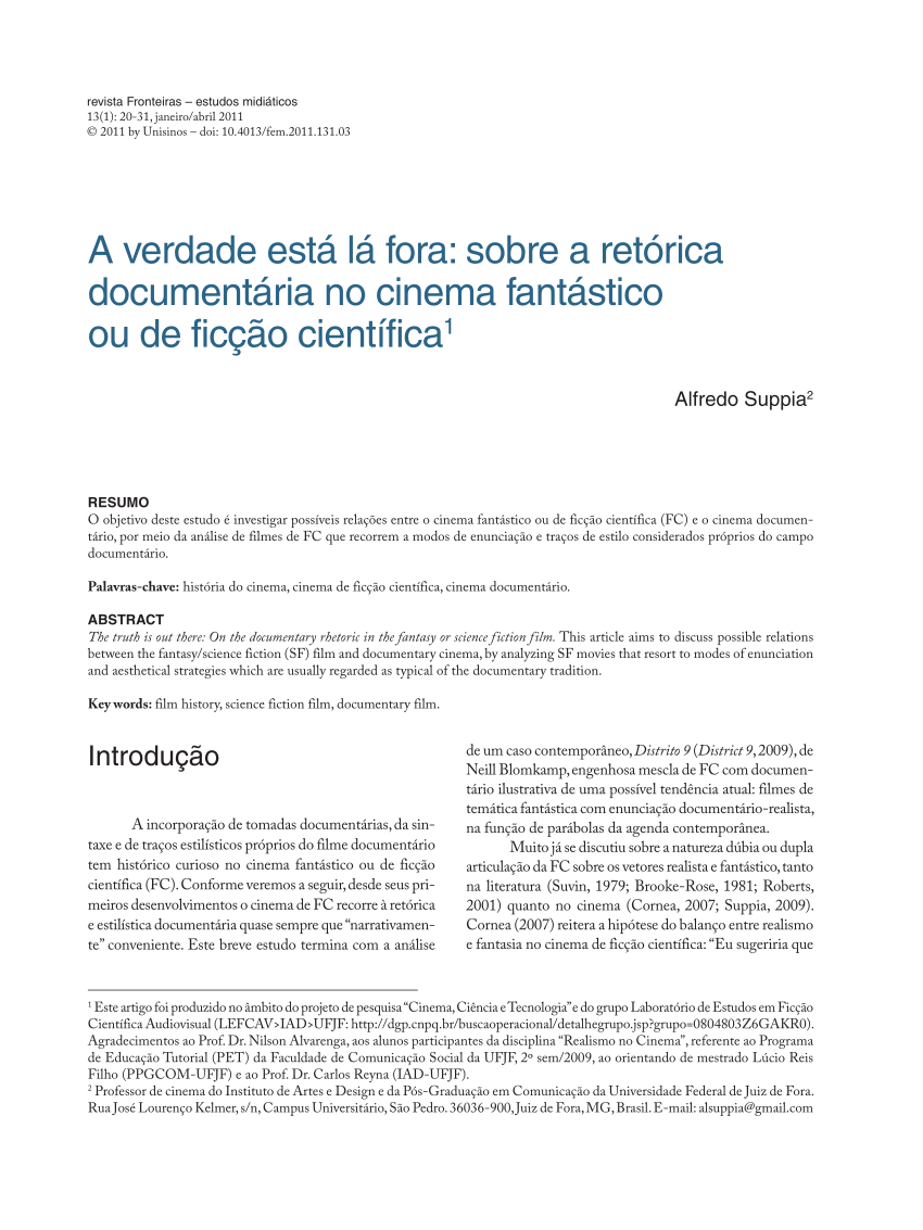 PDF) FICÇÃO ESPECULATIVA: NARRATIVA FANTÁSTICA, FICÇÃO CIENTÍFICA