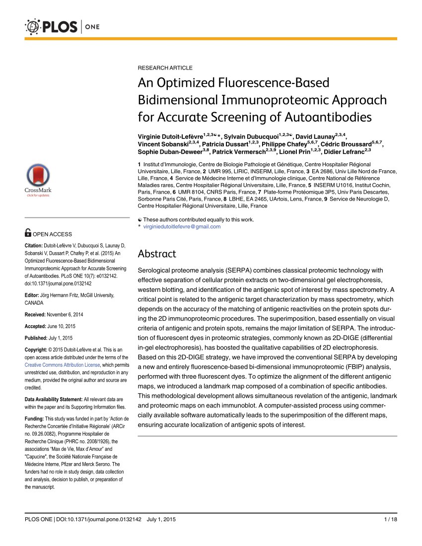 Pdf An Optimized Fluorescence Based Bidimensional Immunoproteomic Approach For Accurate Screening Of Autoantibodies