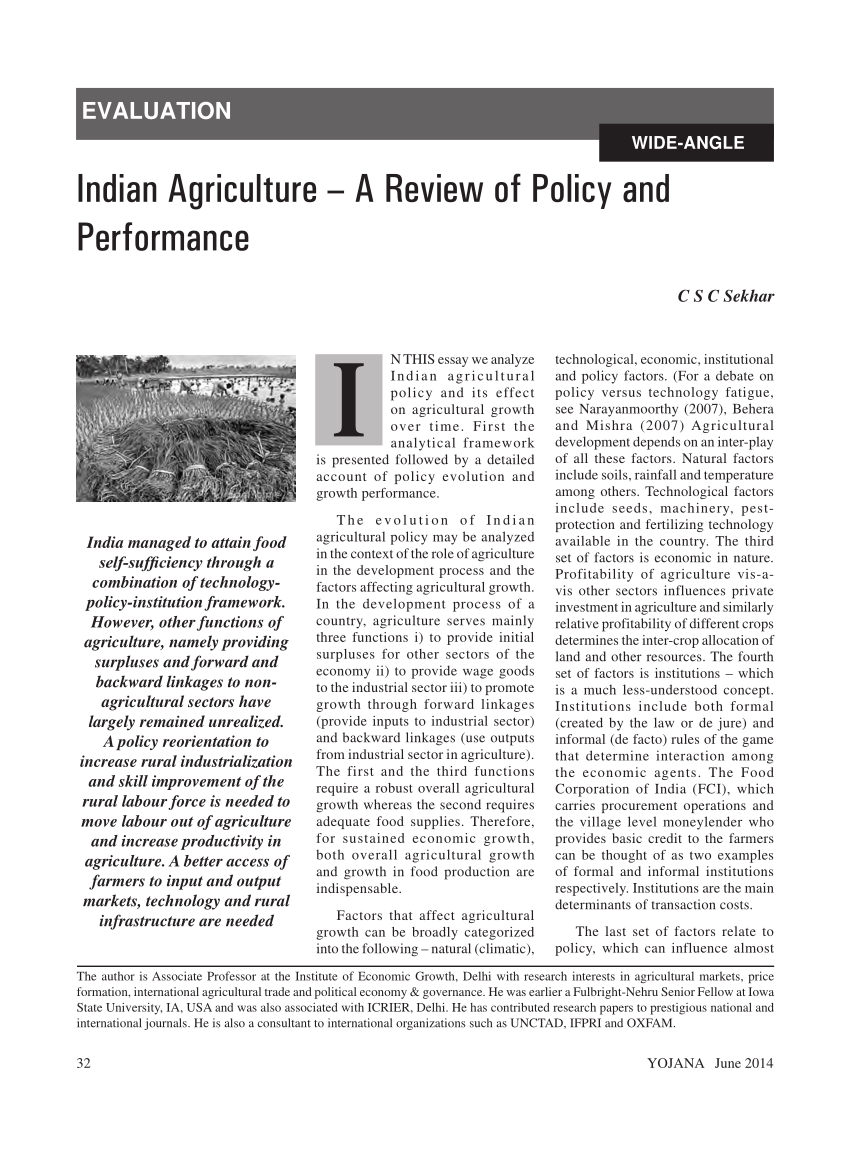 agricultural policy research paper