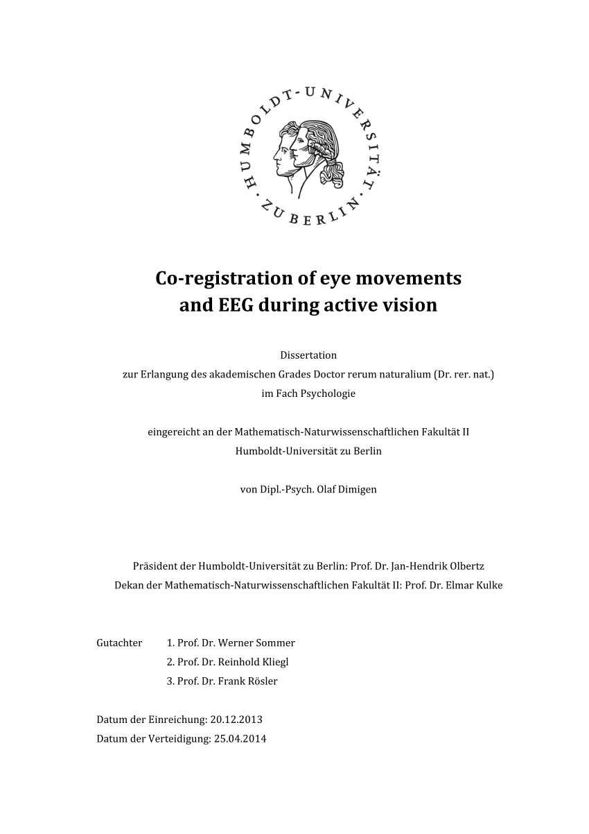PDF) Co-registration of eye movements and EEG during active vision