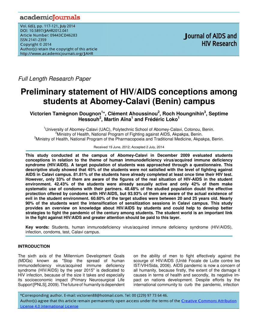 hiv research paper 2020