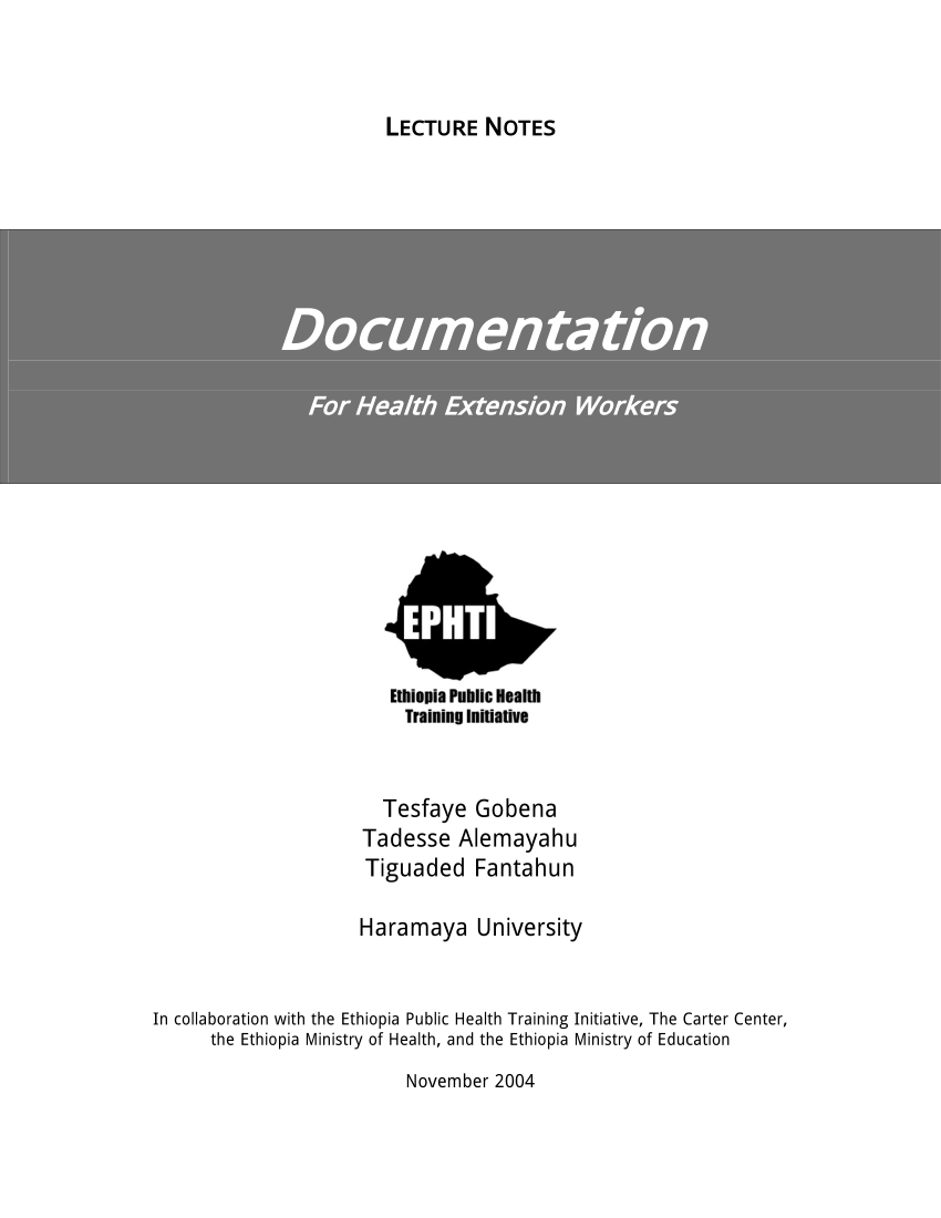PDF) Documentation For Health Extension Workers