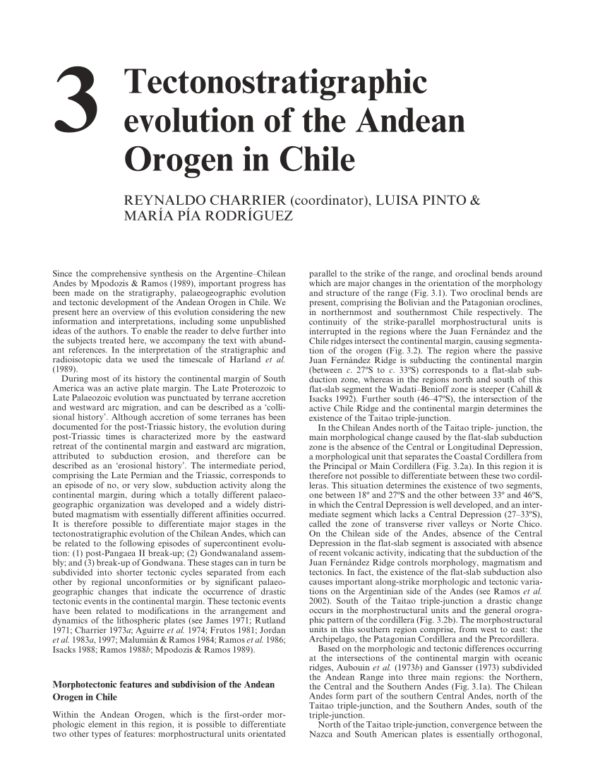 Pdf Tectonostratigraphic Evolution Of The Andean Orogen In Chile