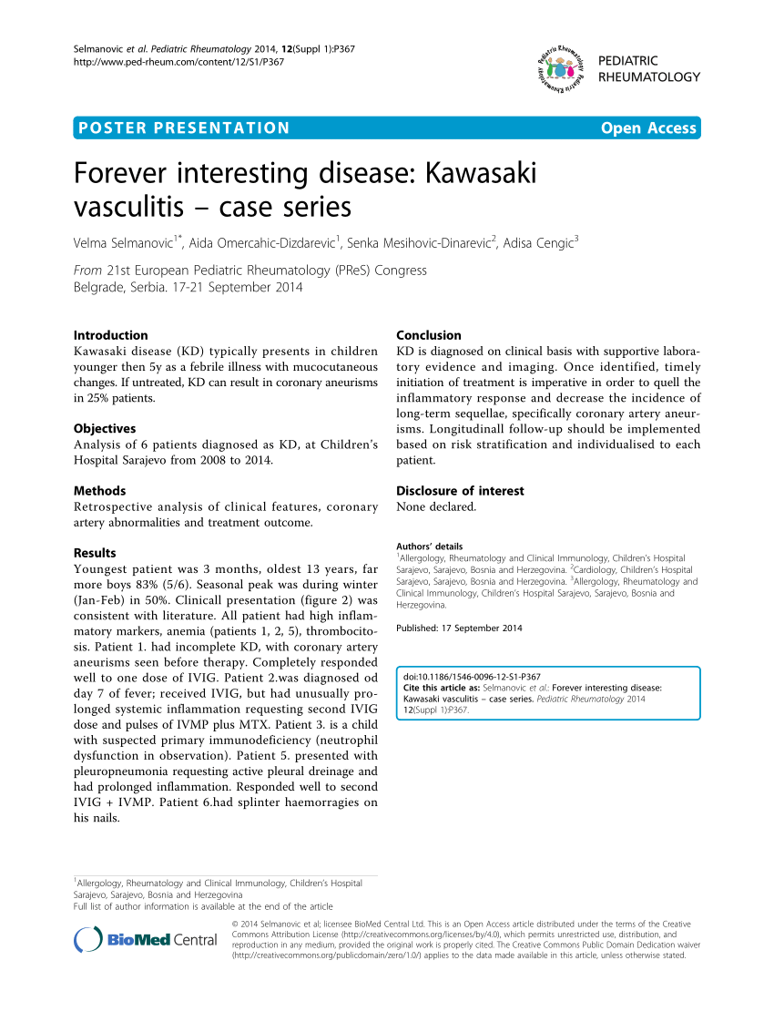 Pdf Forever Interesting Disease Kawasaki Vasculitis Case Series