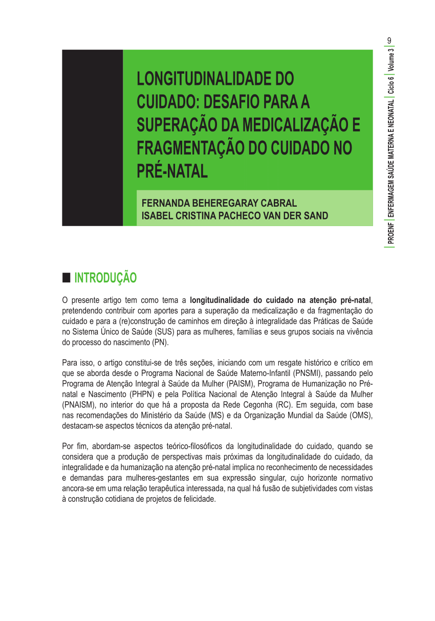 PDF) Integralidade e longitudinalidade: estudo com enfermeiros da