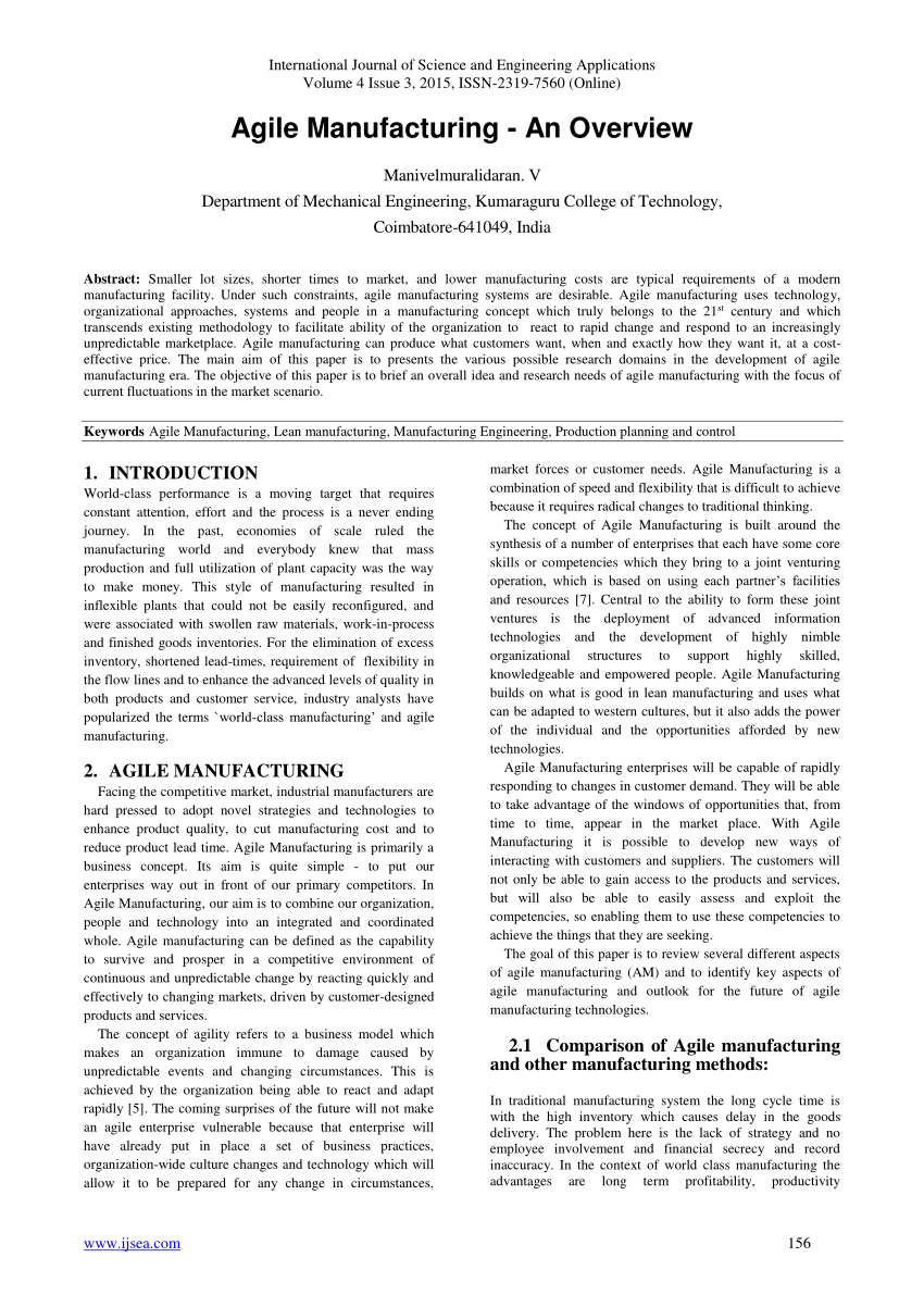 agile manufacturing a systematic review of literature and implications for future research