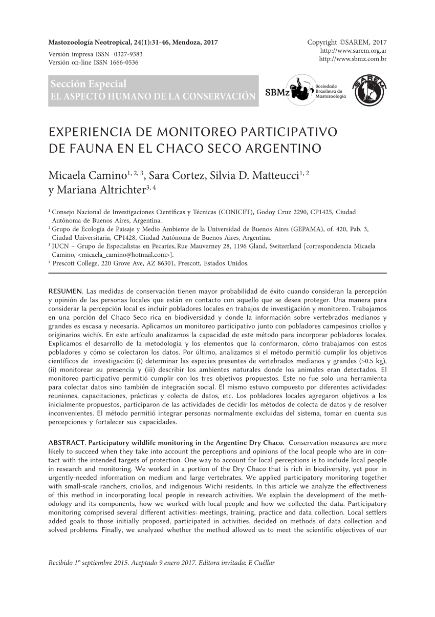 PDF Tres a os de monitoreo de mam feros medianos y grandes con la