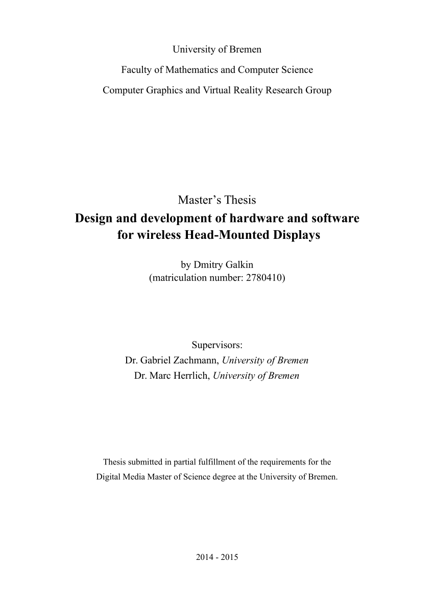 Master thesis in philips