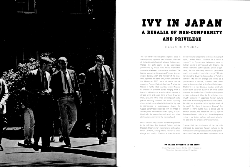 PDF) Ivy in Japan: A Regalia of Non-Conformity and Privilege