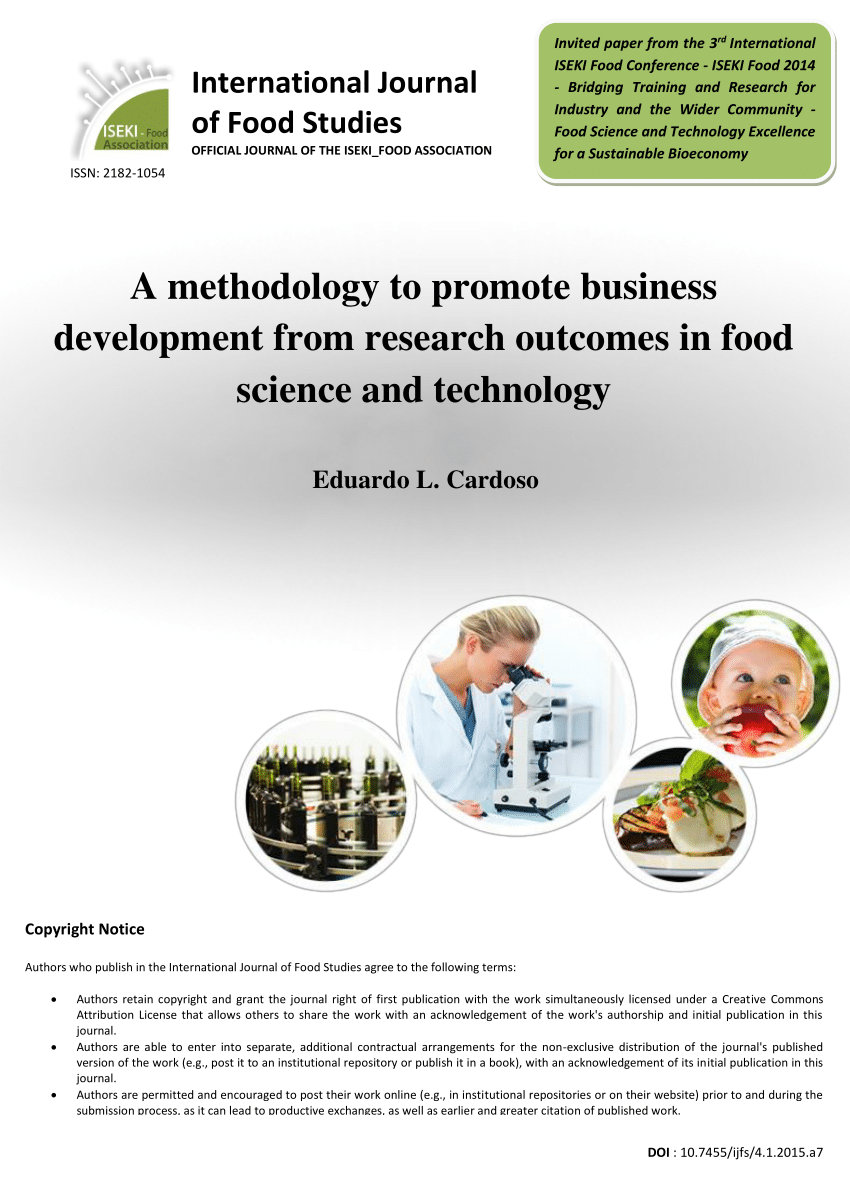 research topics in food science and technology pdf