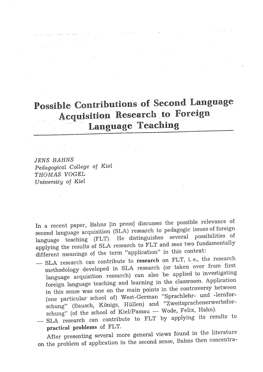 second language acquisition research proposal