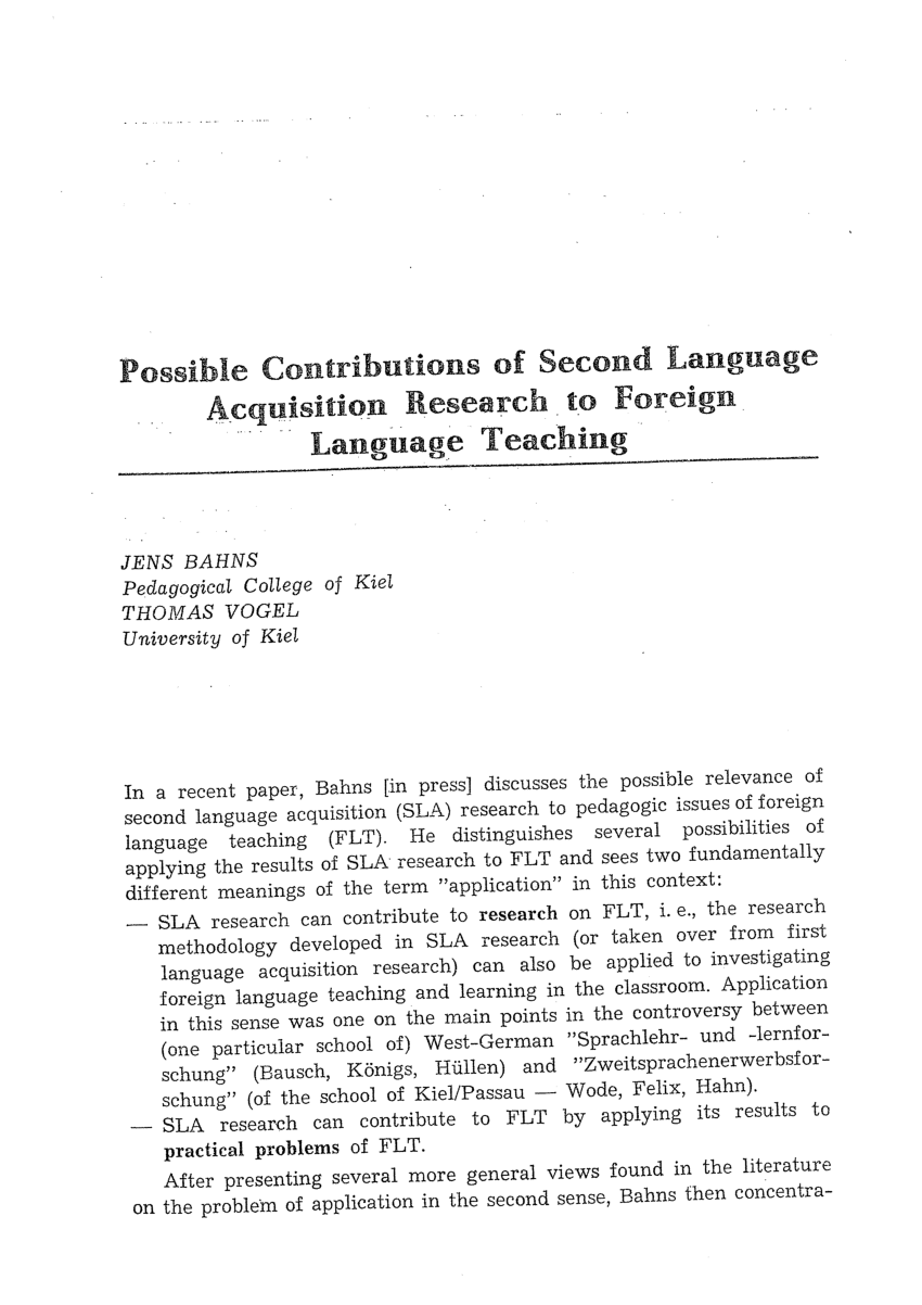 research about second language acquisition pdf