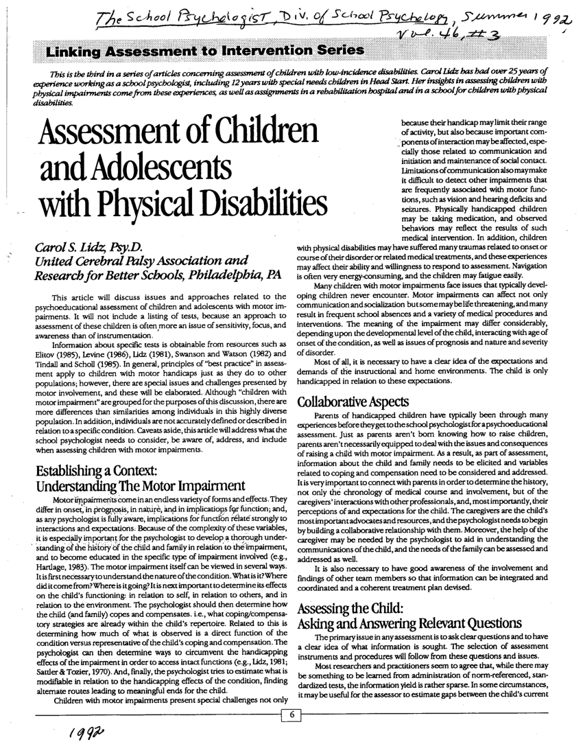 case study of a child with physical disability