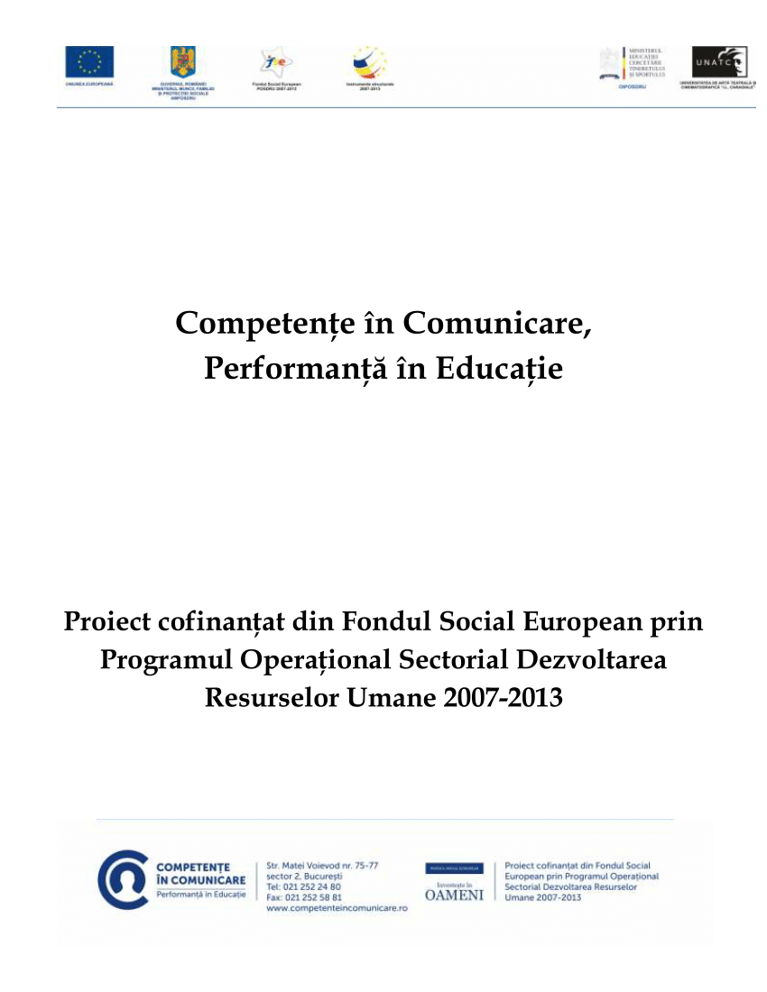 Definitive Automation Bourgeon PDF) Competente in Comunicare, Performanta in Educatie - Raport de Diagnoza