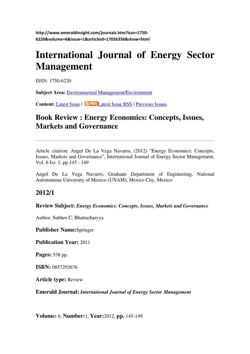 phd in energy economics and governance