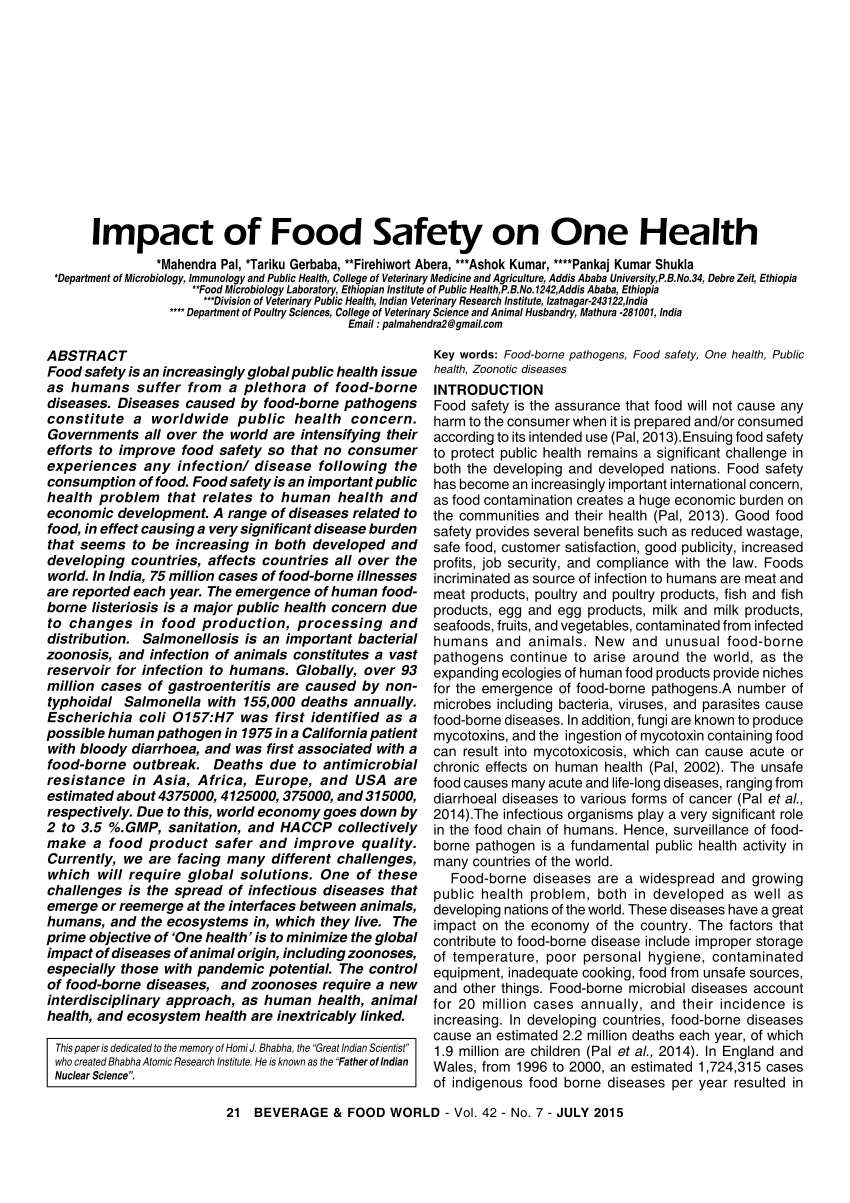 essay on food safety and sanitation