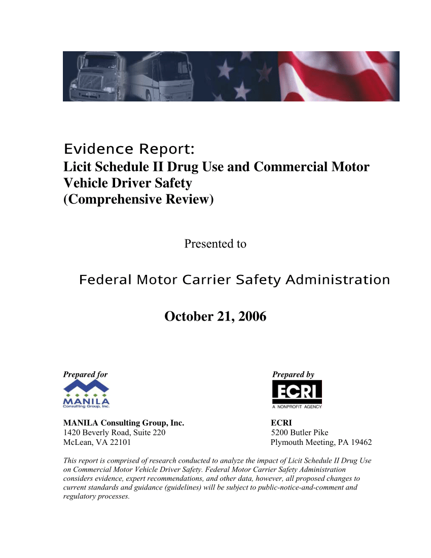 (PDF) Licit Schedule II Drug Use and Commercial Motor Vehicle Driver Safety