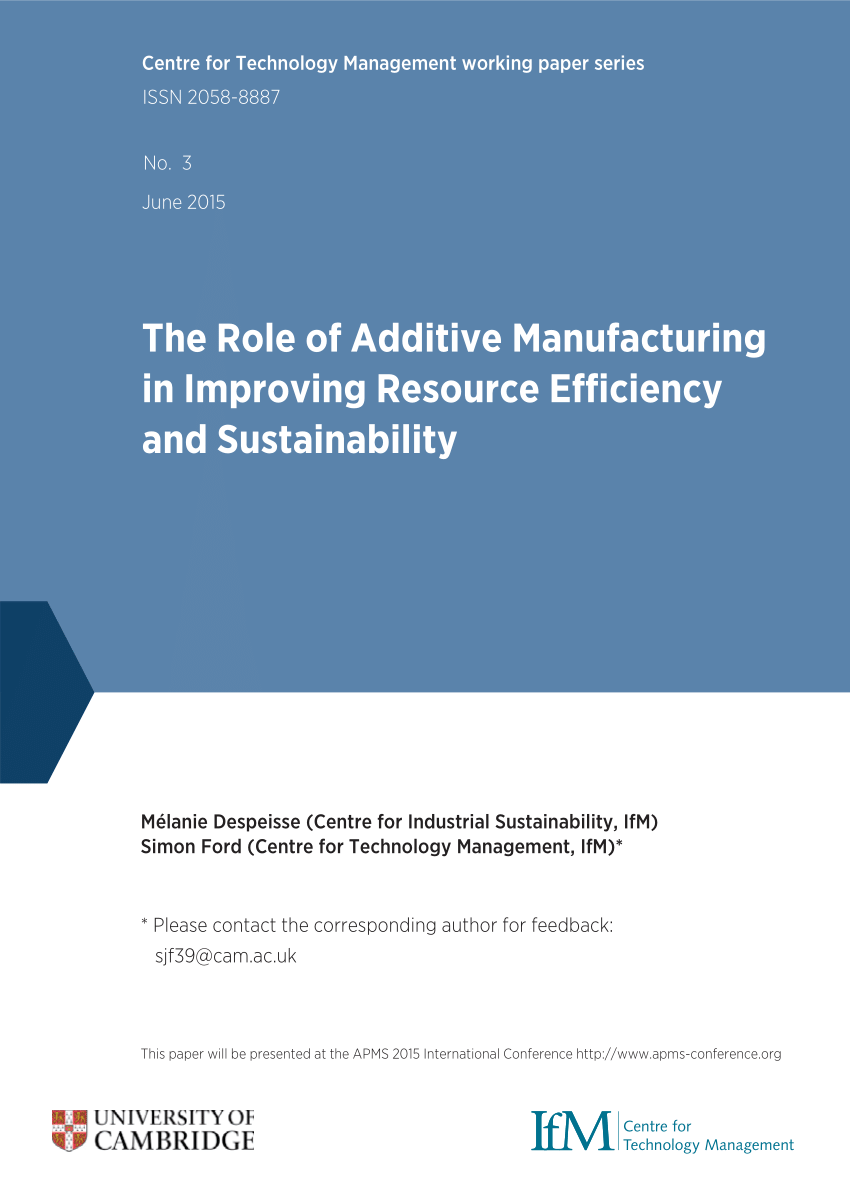 latest research paper on additive manufacturing