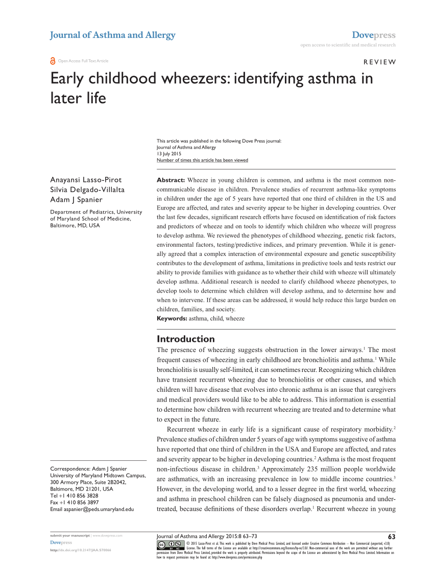 research paper on childhood asthma