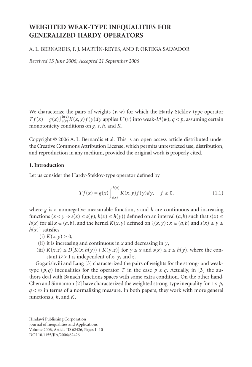 Pdf Weighted Generalized Weak Type Inequalities For Modified Hardy Operators