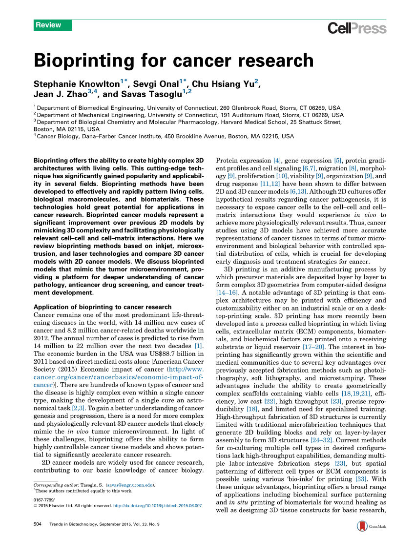 research paper on cancer biotechnology