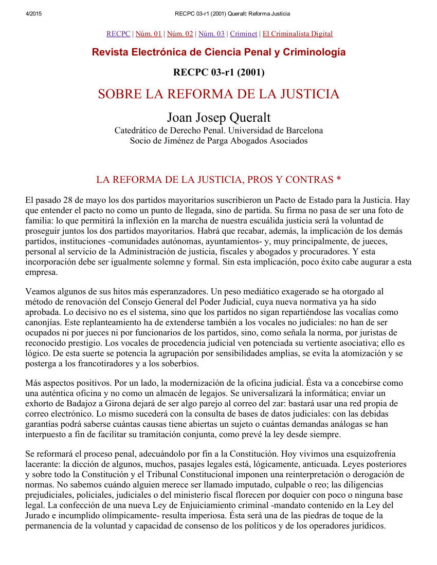 (PDF) Sobre la reforma de la Justicia